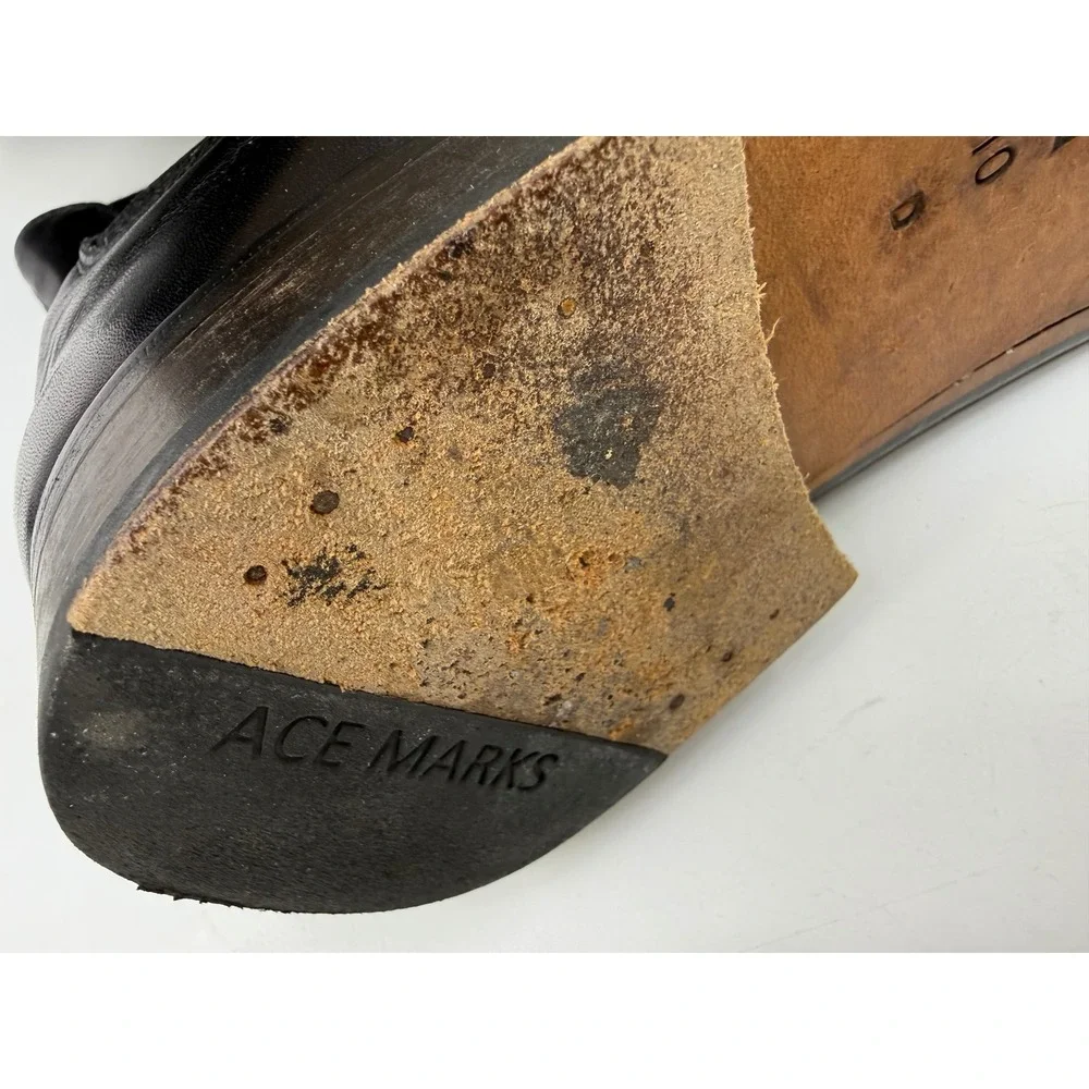 Ace Marks Mens Black Leather Chelsea‎ Boots Handcrafted in Italy Size 10 D